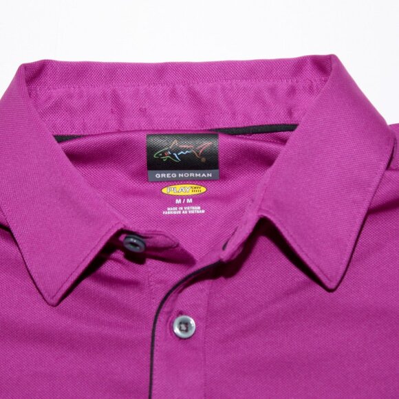 Greg Norman Devil's Pulpit Short Sleeve Golf Polo Shirt Purple Medium - Picture 4 of 6